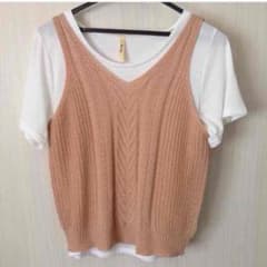 値下げ。Tシャツニットベストセットのサムネイル