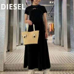DIESEL　黒　ロゴ　半袖ロングワンピース　S Aライン　D-ALIN-OD DIESEL 黒 ロゴ 半袖ロングワンピース S Aライン D-ALIN-OD | Mercari