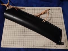 黒 レザー コントラバス弓ホルダー 弓ホルスター 本革 レザークラフト