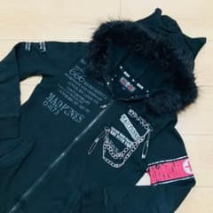○MAD PUNKS フード付きパーカー マッドパンクス 黒 猫耳 - メルカリ