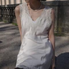 LACY SATIN TUNIC LAYERED TOP - メルカリ