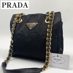 ✨美品✨】プラダ ショルダーバッグ 三角ロゴ ゴールドチェーン
