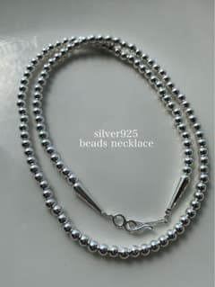 silver シルバー 925 ビーズ 一連 シャイニー ネックレス 50 55 silver シルバー 925 ビーズ 一連 シャイニー ネックレス 50 55 - メルカリ
