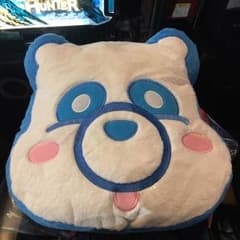 えーパンダ ふさふさ フェイスクッション 青のサムネイル