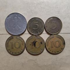 旧ドイツマルク コイン 銅貨 まとめて6枚セット まとめ売り おまとめ