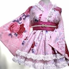 726③浴衣ドレス 地雷系 量産型 姫ギャル ロリータ 大人 ♡別の作り帯