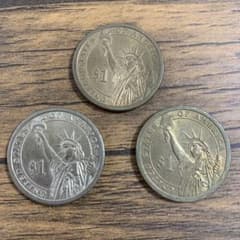 アメリカ記念1ドル硬貨 歴代大統領3枚 & リンカーンシールド まとめ売りのサムネイル