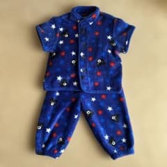 ダブルビー　ベビーパジャマ フリース 青 星柄 クマのサムネイル