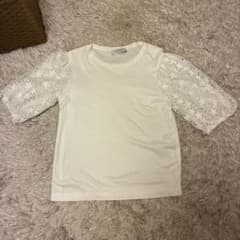 NEMIKA レリアン　ホワイト レース袖 Tシャツのサムネイル