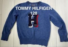 TOMMY HILFIGER セーター 128 青 イニシャルHアップリケ 刺繍のサムネイル