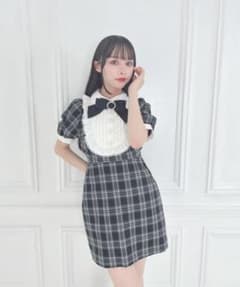 HoneyCinnamon チェック柄ワンピース(汚れ、欠けあり)のサムネイル
