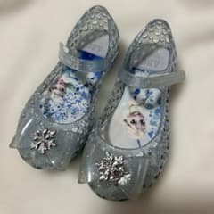 エルサ ディズニー サンダル クリアシルバー　ライトブルー　16cm