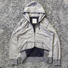 y2k】old uniqlo ジップパーカー ダブルジップ ヘザーグレー XL - メルカリ