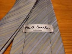 Paul Smith シルバーライトブルー ストライプ ネクタイ 新品未使用のサムネイル
