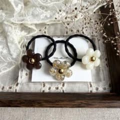 新作☆レジンヘアゴム　ミルクチョコ 364】ミルクチョコ ちびっこヘアゴム レジン - メルカリ