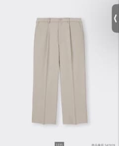 バギースラックス(丈標準 ベージュ ワイドパンツ カジュアル ズボンユニクロのサムネイル
