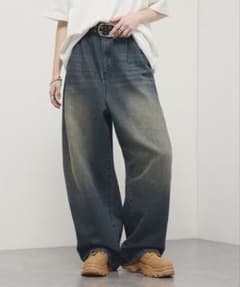 【Alfred Alex】ヴィンテージメイク ワイドデニムパンツ Mサイズのサムネイル