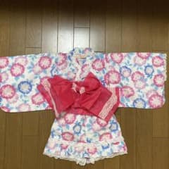 浴衣ドレス 甚平 女の子　紫　水色のサムネイル