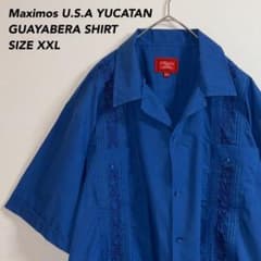 刺繍デザインMaximos U.S.A YUCATANキューバシャツ