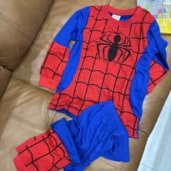 Pajama Long-Sleeve T-Shirt, Size 100, Spiderman, Lightweight