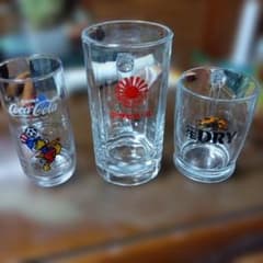 コカ・コーラ アサヒビール キリン グラス3点セットのサムネイル