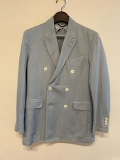 バーバリー BURBERRY ダブルジャケット ブルー 46 - メルカリ