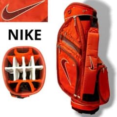 【廃盤品】ナイキ ゴルフ キャディバッグ 14分割 カート型 希少 赤 フード付
