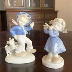 美品】ドイツアンティーク GOR 陶器人形 2体セット 王冠マーク