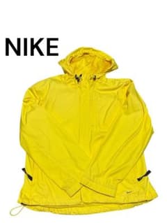 NIKE ナイキ　00s ナイロンジャケット イエロー ロゴ刺繍　size M