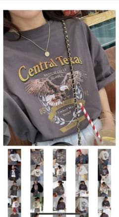 Central Texas プリントTシャツ フリーサイズ グレーのサムネイル