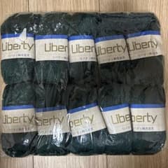 未使用 純毛100％ 並太毛糸 Liberty 10玉セット グリーン系のサムネイル
