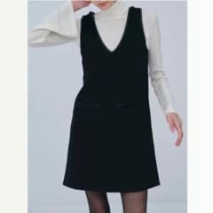 ローブブラン Leather Trimmed Wool Jumper Dress ローブブラン Leather Trimmed Wool Jumper Dress - メルカリ