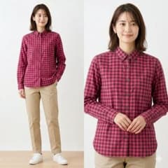 マーガレットハウエル 長袖シャツ ギンガムチェック 1サイズ レッド系