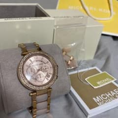 MICHAELKORSクロノグラフ腕時計ピンクゴールドストーンジャンク品のサムネイル