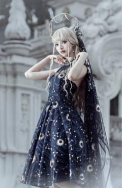 The Starry Night 星空 月 星座 ゴシック ロリータ JSK The Starry Night 星空 月 星座 ゴシック ロリータ JSK - メルカリ