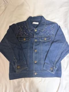 デニムジャケット 花柄刺繍 100cm~のサムネイル