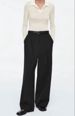 cos wide leg tailored twill trousersのサムネイル