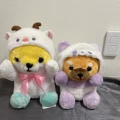 콩 시바 삼형제 유루 윈터 사쿠라 팬더 두사부로 2개 세트 개 봉제인형