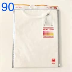 【新品】UNIQLO UネックT （長袖）90 ホワイトのサムネイル