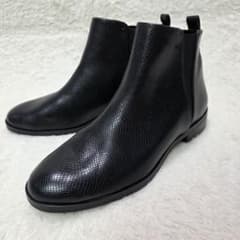 極美品 stradivarius 24cm サイドゴアブーツ ブラック クロコ