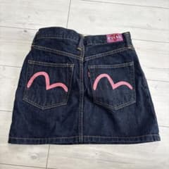 EVISU donna デニム タイトスカート ピンクペイント - メルカリ