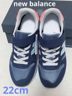 未使用 new balance 22cm ネイビー×ピンク YV373のサムネイル