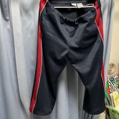 ネイビー/レッド サイドストライプ ジャージパンツ　股下　86㎝のサムネイル