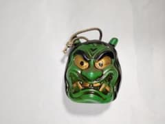 緑色の鬼の顔 陶器製 郷土玩具のサムネイル