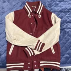 BEAMS バーガンディ スタジャン M 袖レザー