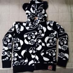 ラブレボリューション　パーカー　パンダ柄　モノトーン　子供服アウターのサムネイル