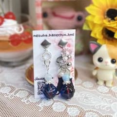 2色フェイスビーズに韓国チェーン アシメピアス( ´,,•ω•,,`)♡のサムネイル