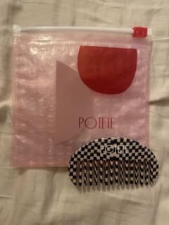 POTETE ヘアブラシ ヘアコーム くし ポテテ 市松格子柄のサムネイル