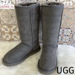 アグ クラシックトール ブーツ シープスキン スエード 24cm 美品 箱付き アグ クラシックトール ブーツ シープスキン スエード 24cm 美品 箱