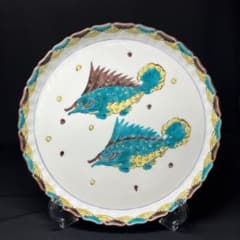 陶器　九谷焼　5枚組　皿　魯山人写し　色絵双魚文　山下紫布　共箱付き m94015607249_1.jpg?1723635890